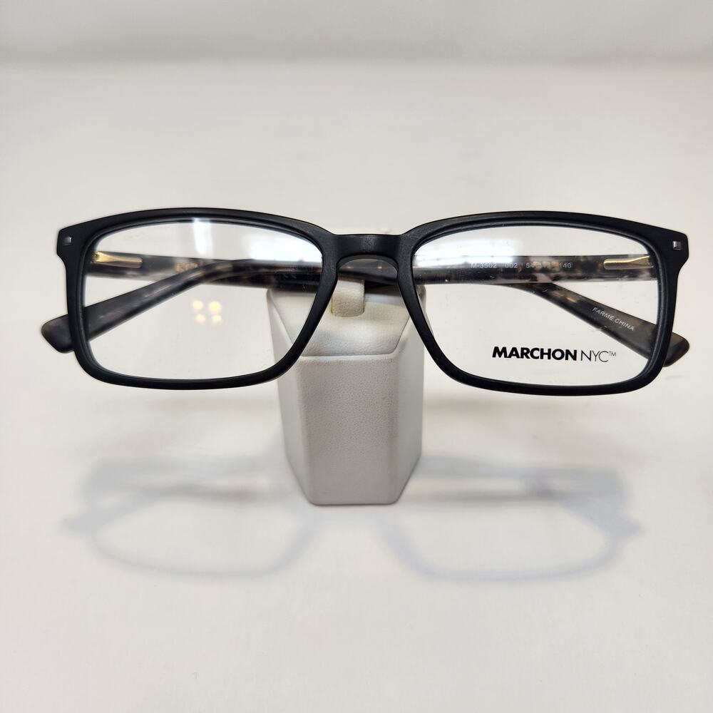 Marchon NYC M3502 002 Matte Black Eyeglasses Frames Full Rim Rectangle Plastic